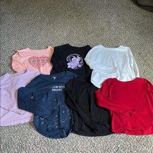 Assorted Kids Long Sleeve Shirts - Black, Red, White, Pink, Navy